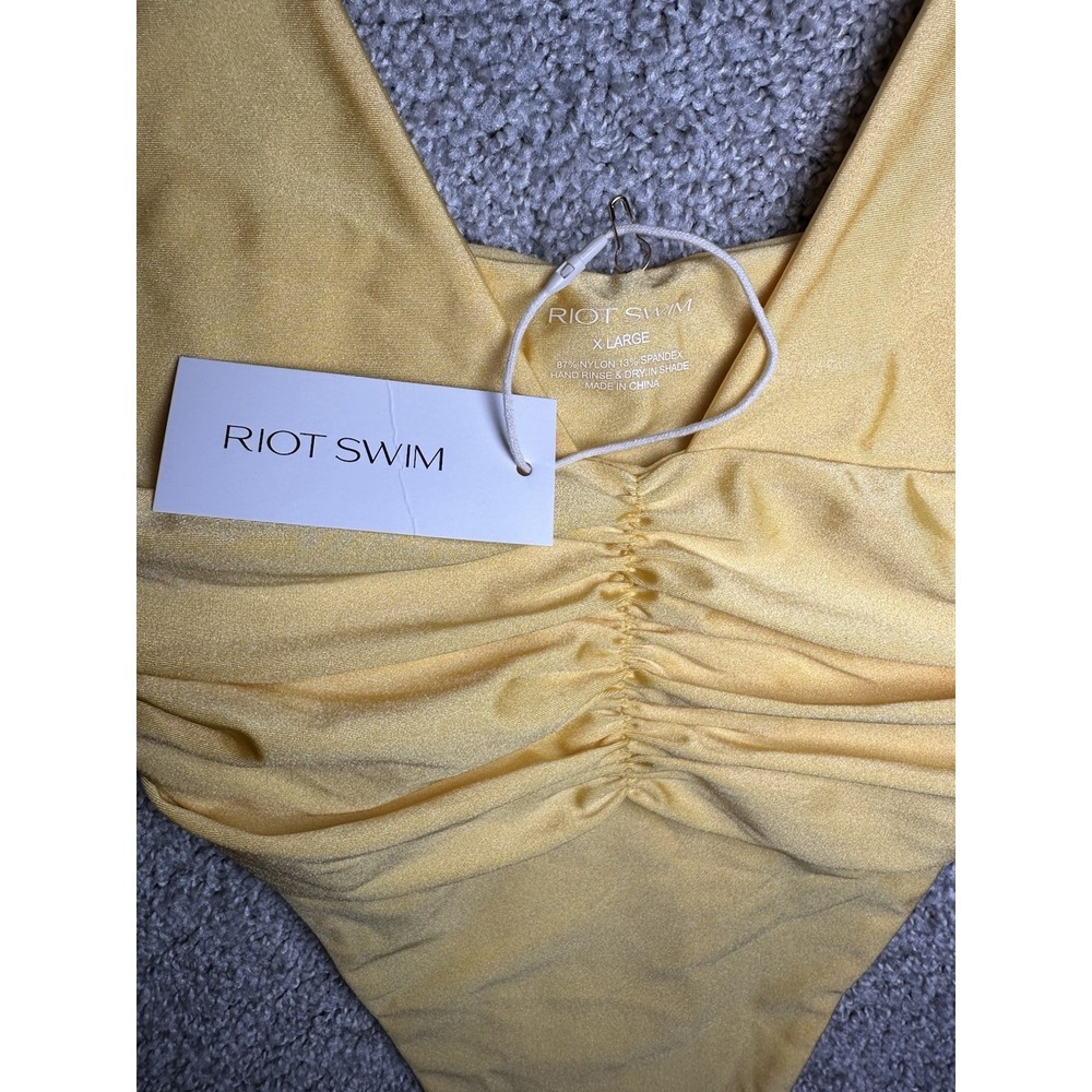 Riot Swim Echo One Piece Thong Swimsuit Poppy Yellow XL NWT Retail $180 - Picture 2 of 8